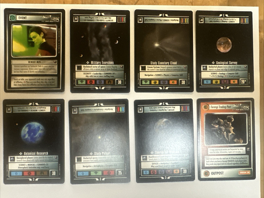 Star Trek CCG Starter Deck II 2000 Complete Eight-Card Pack Fresh Promo Set