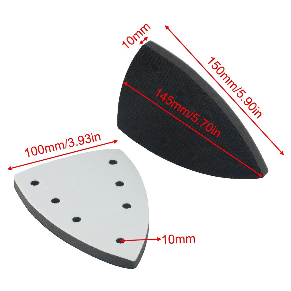 2pcs Multi Use Triangle Sanding Pads with 7 Holes for Smooth Finishing