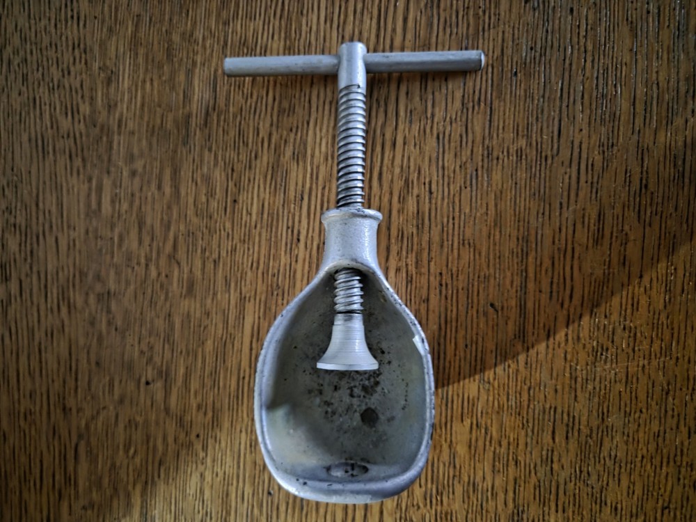 Vintage Walnut Shaped Cast Iron T-Screw Nut Cracker