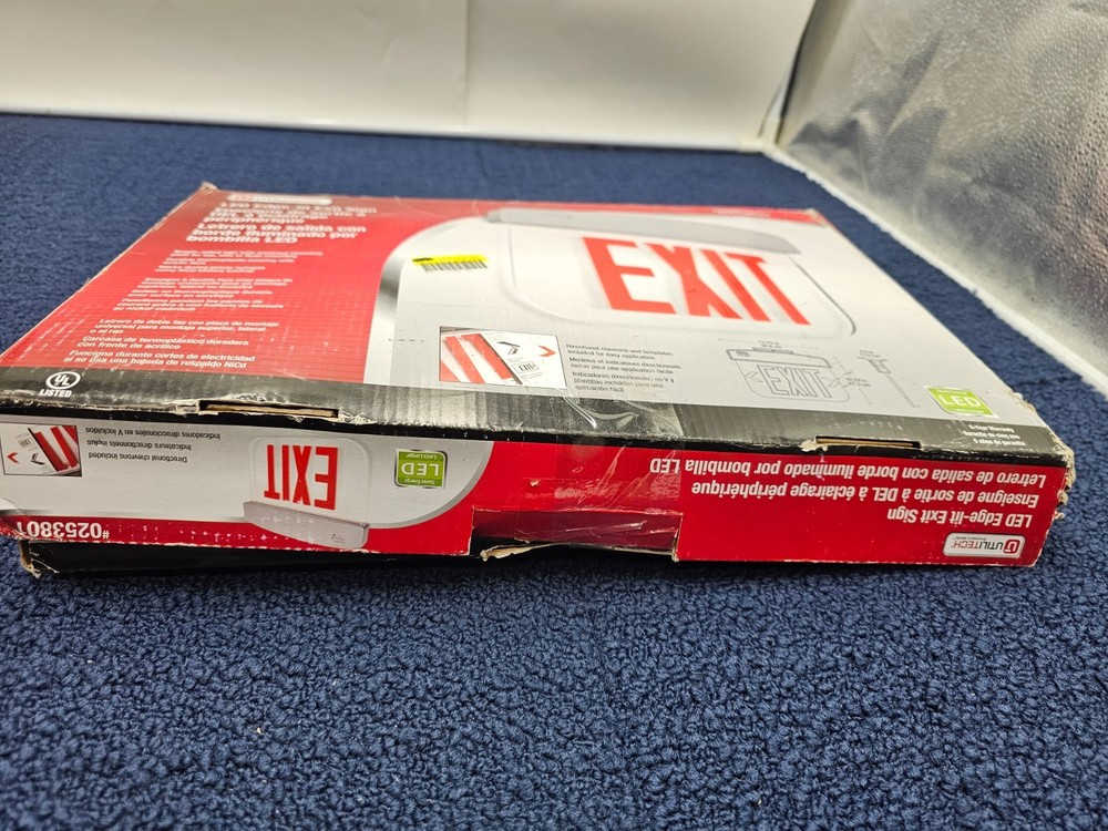 (QTY 2) Utilitech 0253801 Exit Sign LED Edge Lettering Universal Mounting