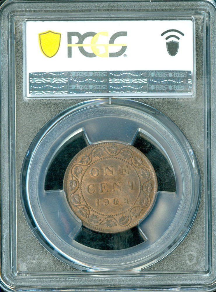1904 CANADA LARGE CENTS PCGS MS64 BN .
