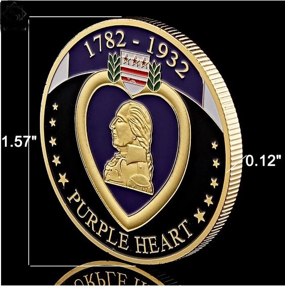 Purple Heart Challenge Coin with Case