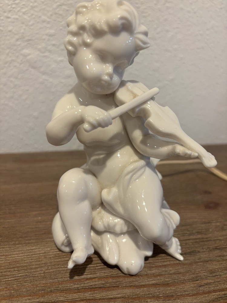 VINTAGE CHERUB NIGHT LIGHT TESTED WORKING NO CRACKS