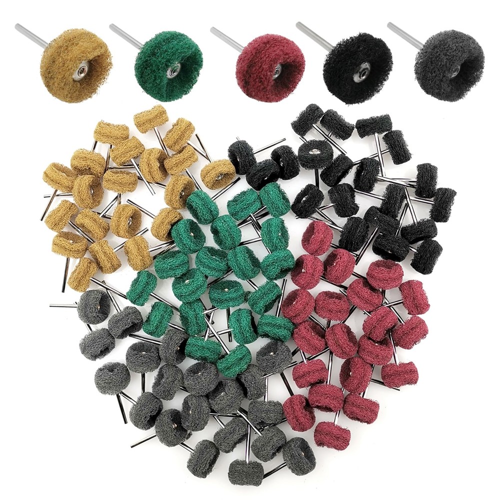 100 Pack Abrasive Polishing Deburring Buffing Wheels Rotary Tool Accessories