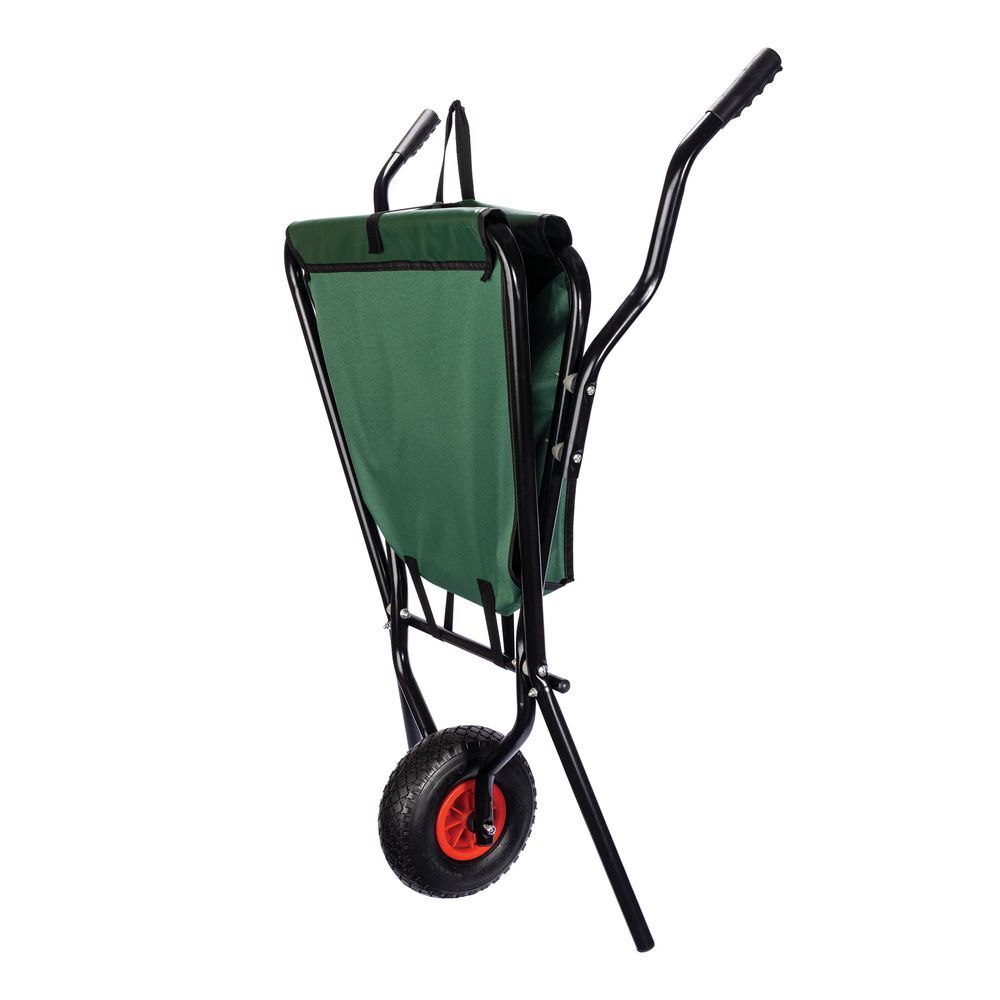 Dura-Tech Folding Wheelbarrow | Easy Maneuverability | 80 lb. Load Capacity