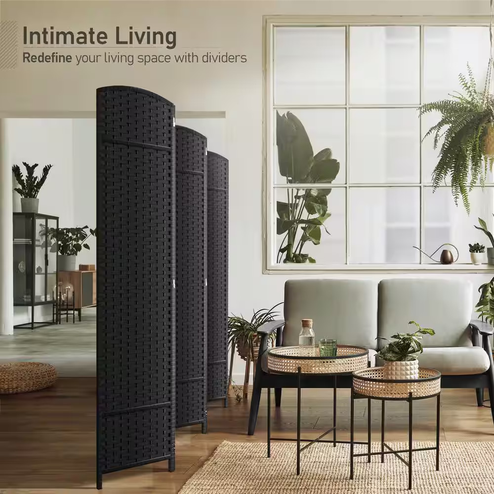 6-Panel Room Divider 6 Ft. Tall, Extra Wide Double Hinged Privacy Screen Panels,