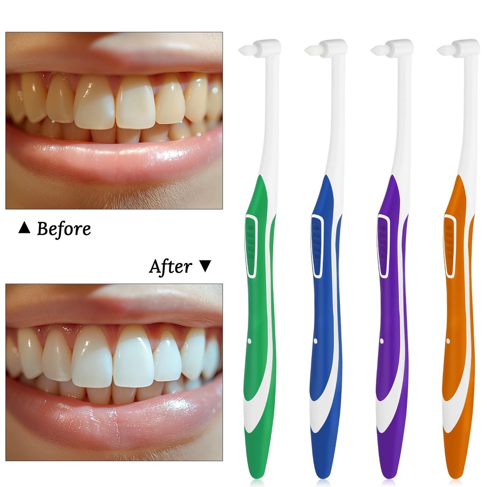 4pcs Tuft Toothbrush Single Tufted Slim Interspace Teeth Brushes End-tuft Tap...