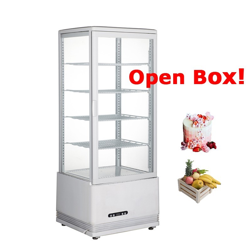 Open Box! 110V Vertical Glass Refrigerated Cake Display Cabinet Defogging Type