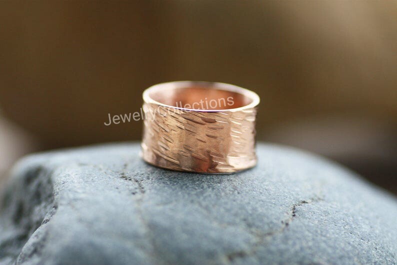 Pure Copper Ring Hammered Copper Band Ring Handmade Solid Copper Men's Ring B97