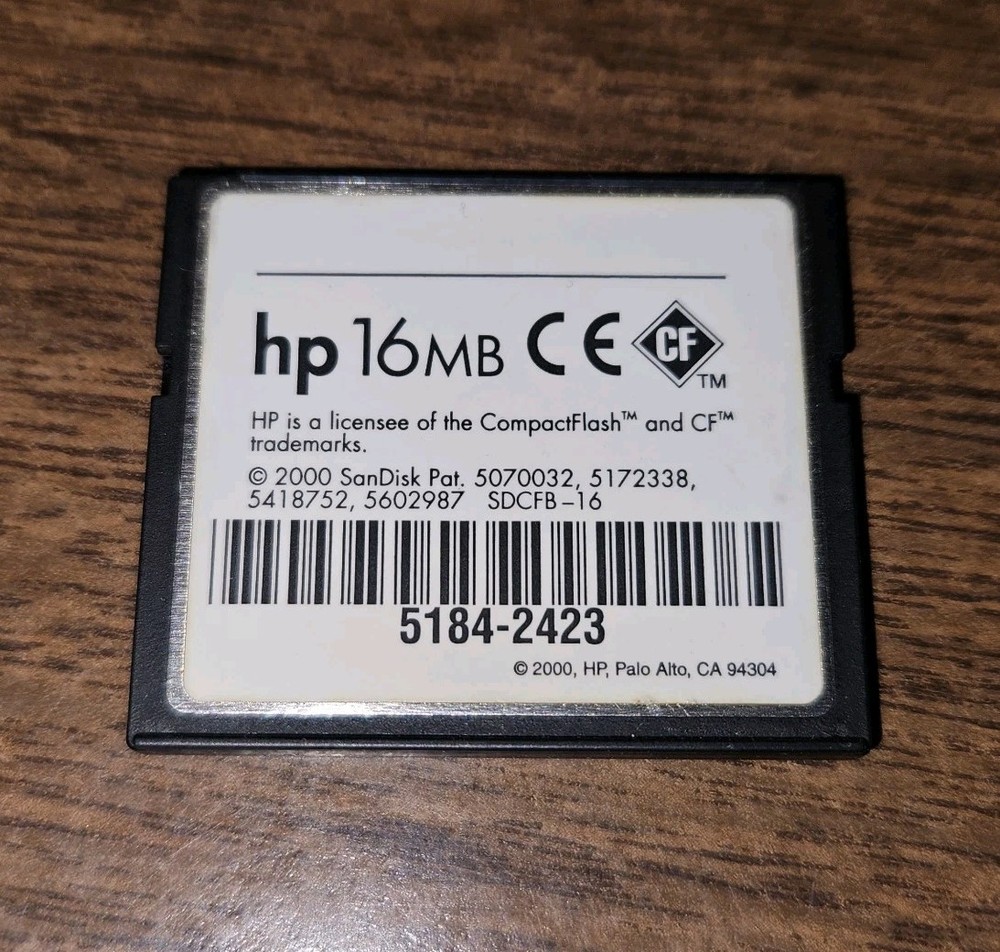 HP Invent 16 Mb Compact Flash Camera Memory Card - Hewlett Packard Compactflash