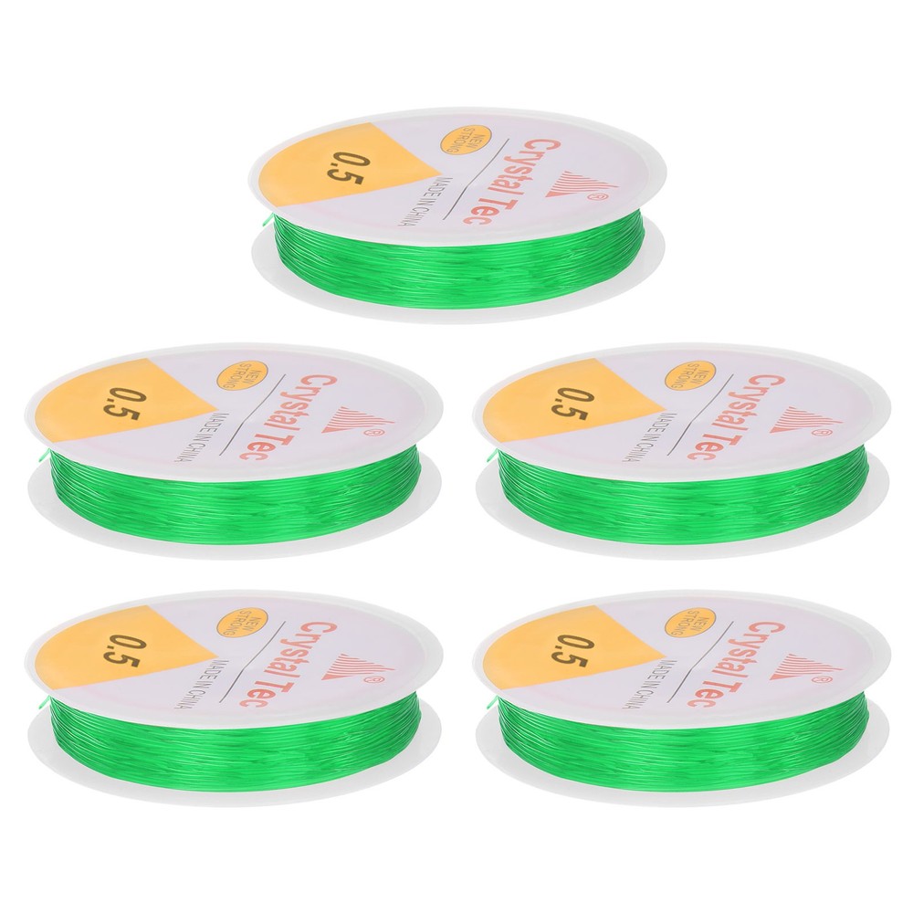 5pcs 0.5mm Elastic String Craft DIY Making Stretchy Cord Thread TPU, Green