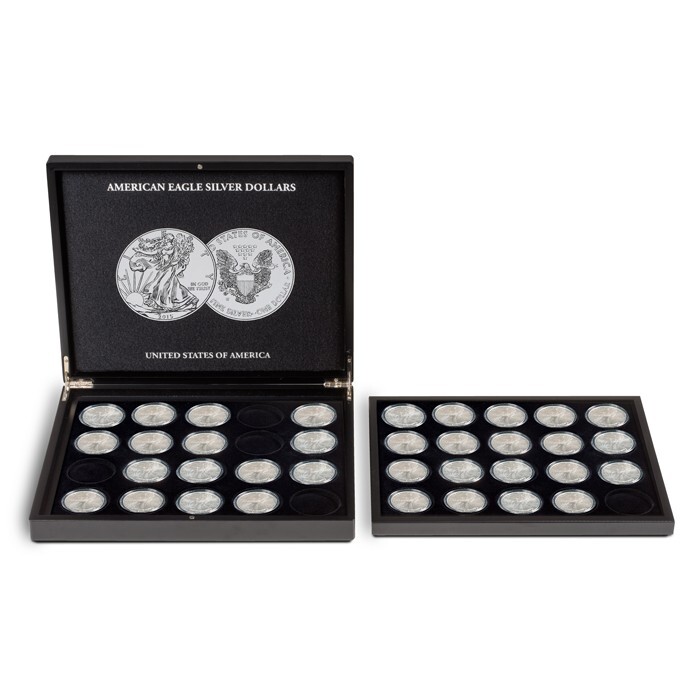 Coin Presentation Display Box American Silver Eagles Case +EXTRA TRAY Lighthouse