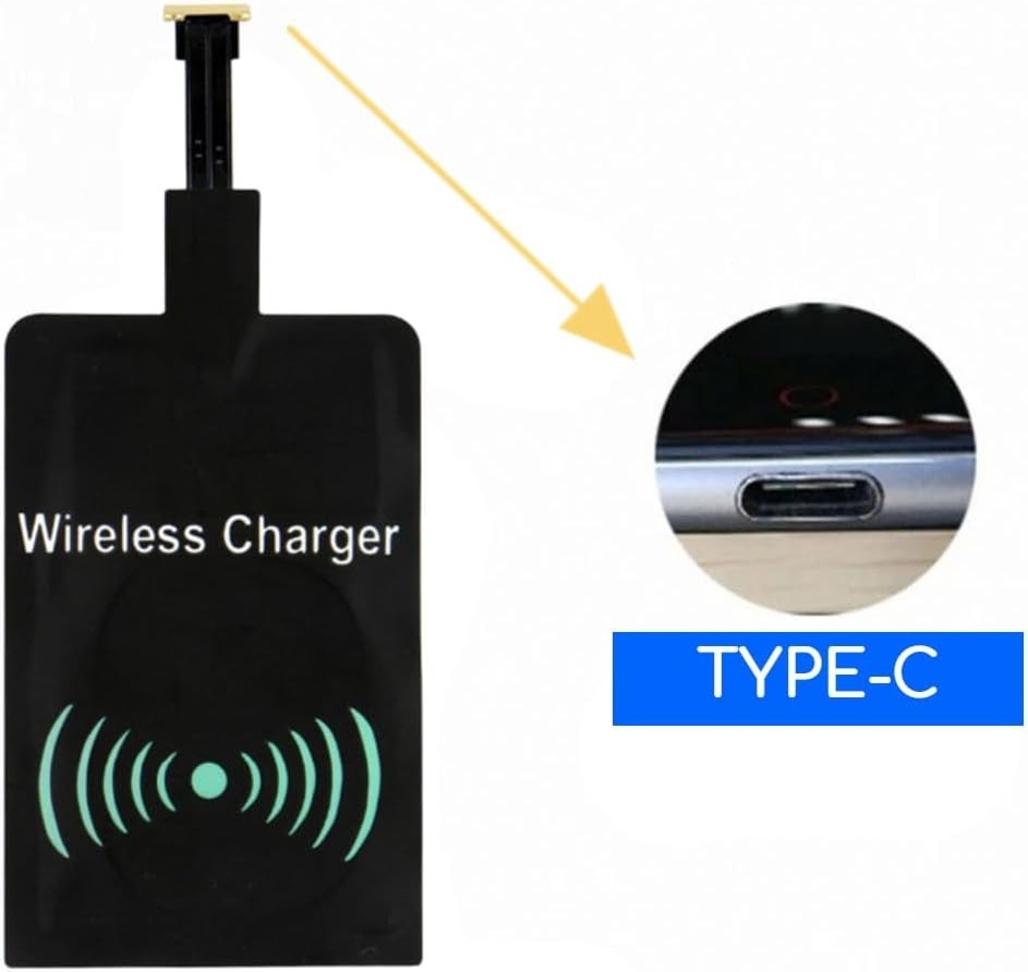 Ultra-Slim Type-C Wireless Charging Adapter for Android Devices - 1000mA
