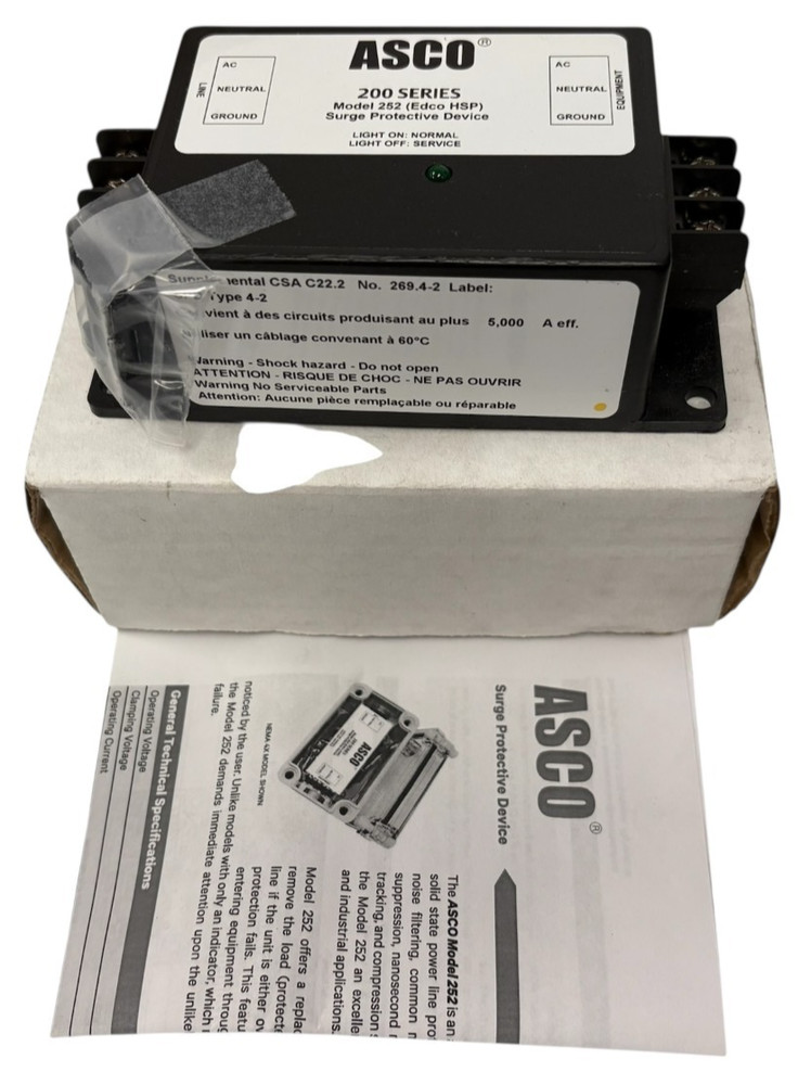 ASCO 200 Series Model 252 (Edco HSP) Surge Protective Device 