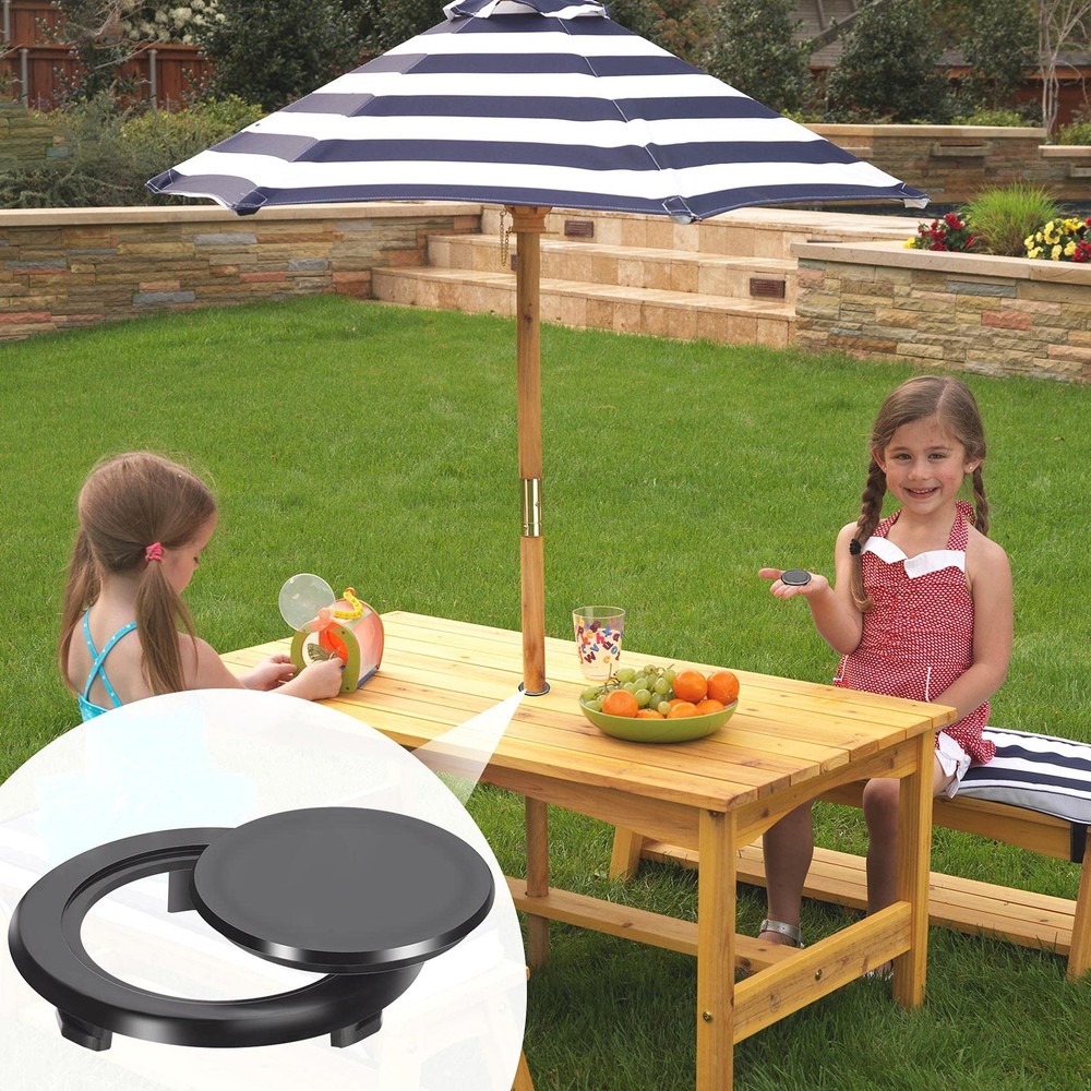 4 Pack Patio Table Umbrella Hole Ring and Cap Set, 4 Set