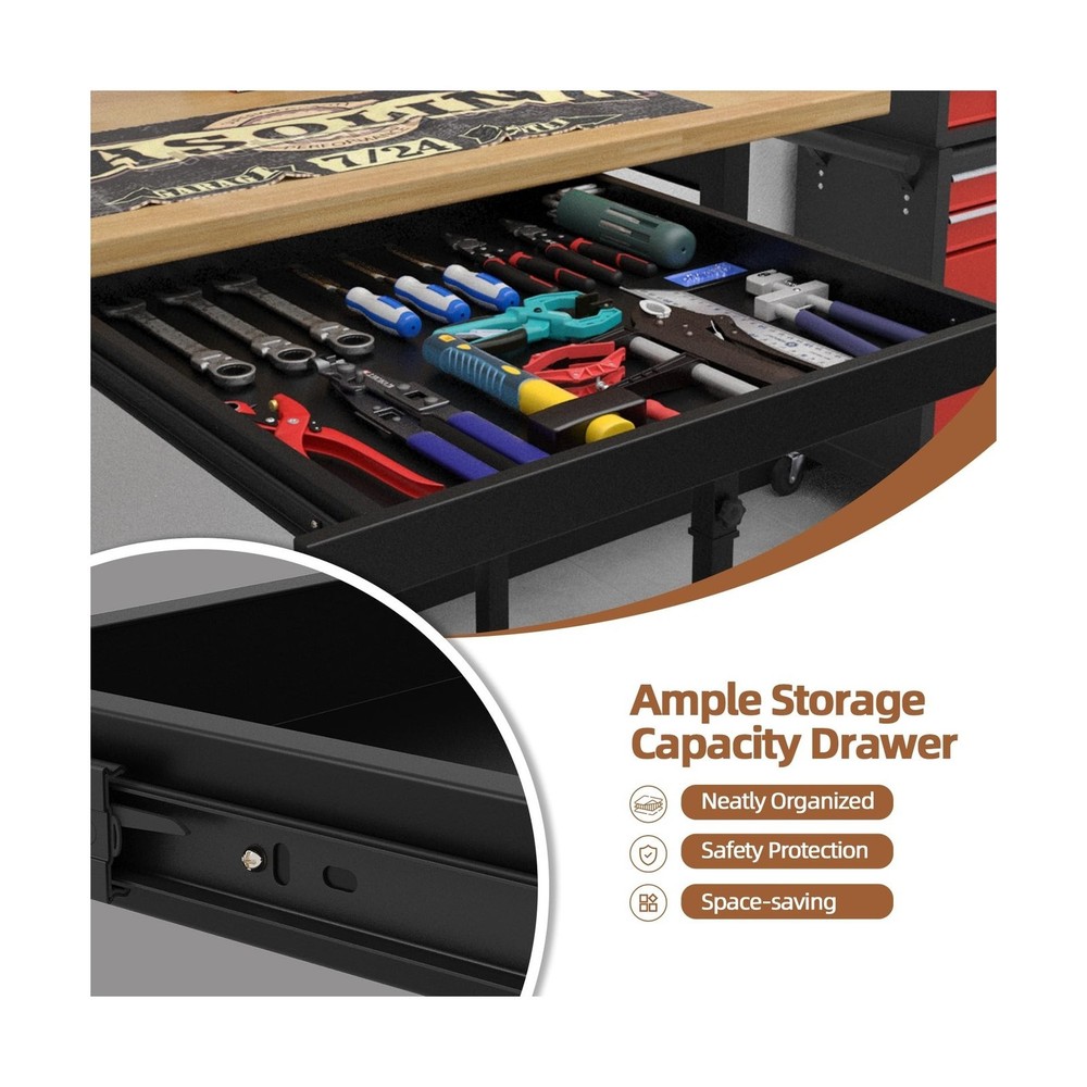 60'' Adjustable Workbench, Heavy-Duty Work Bench Table with Wheels and Power ...