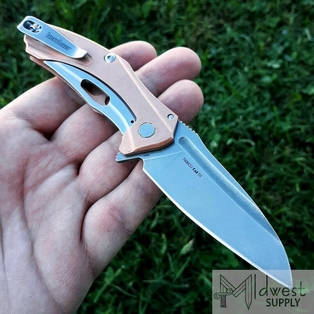 Kershaw Natrix Sub Frame Folding Knife 2.75" D2 Tool Steel Blade Copper Handle