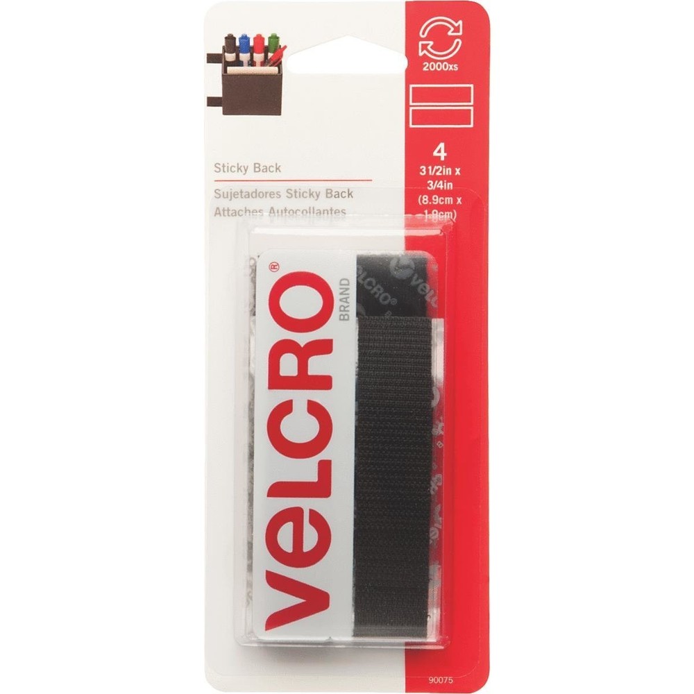 (6 Packs) VELCRO brand Adhesive Hook & Loop Strips - 90075