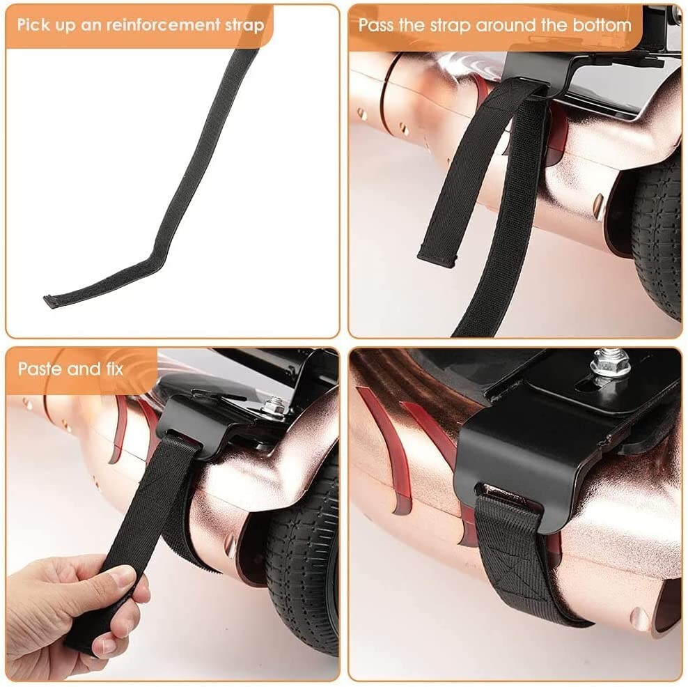 4x Replacement Straps Hoverkart Go Kart For Scooter, Adjustable Hoverboard,Black