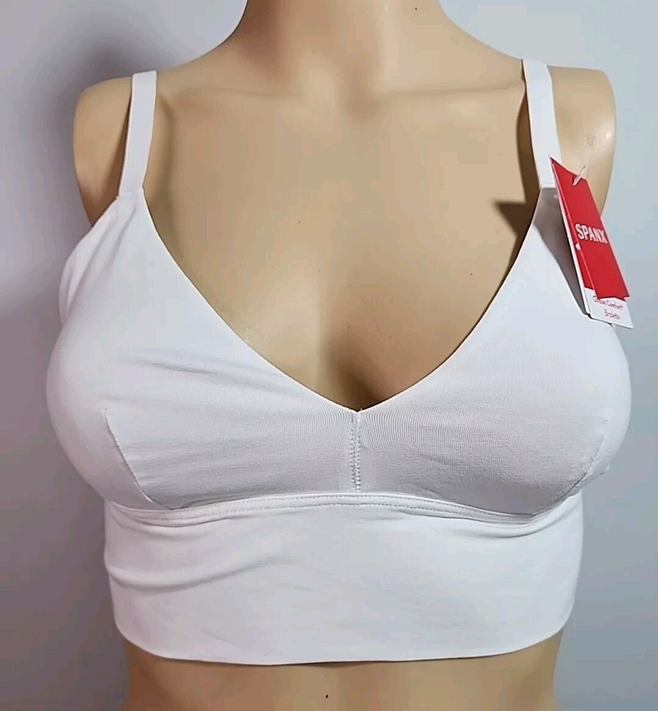 Nwt SPANX Cotton Comfort Bralette Size M White