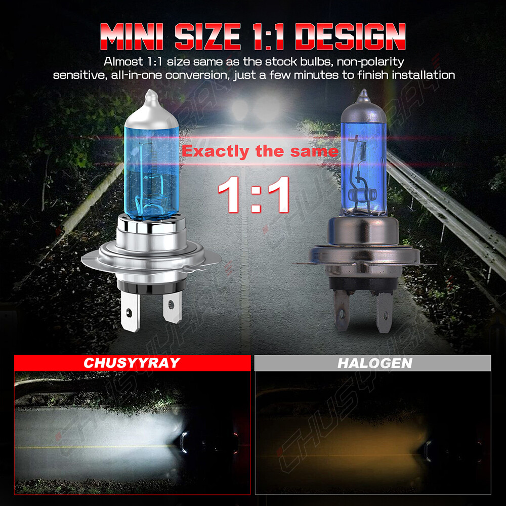 2X Super Bright H7 Halogen Headlight Bulbs Conversion Kit High Low Beam White