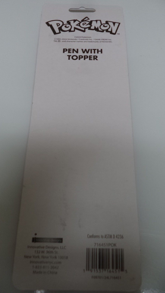 Pokemon Pen With Pikachu Topper
