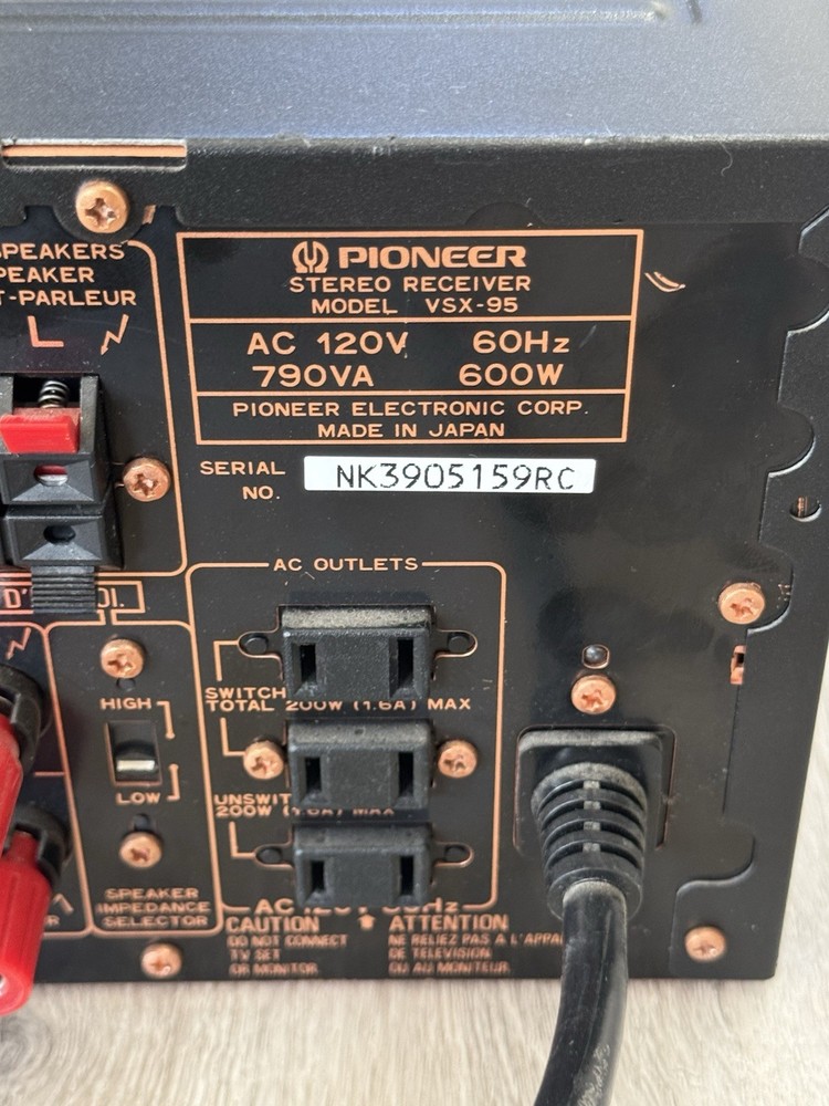 Pioneer Elite VSX-95 Receiver