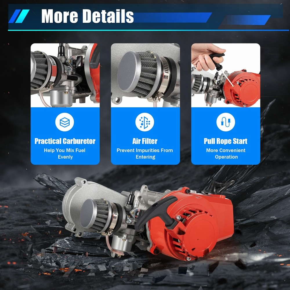 49CC 2 Stroke Pocket Bike Engine Air Cooled Electronic Ignition
