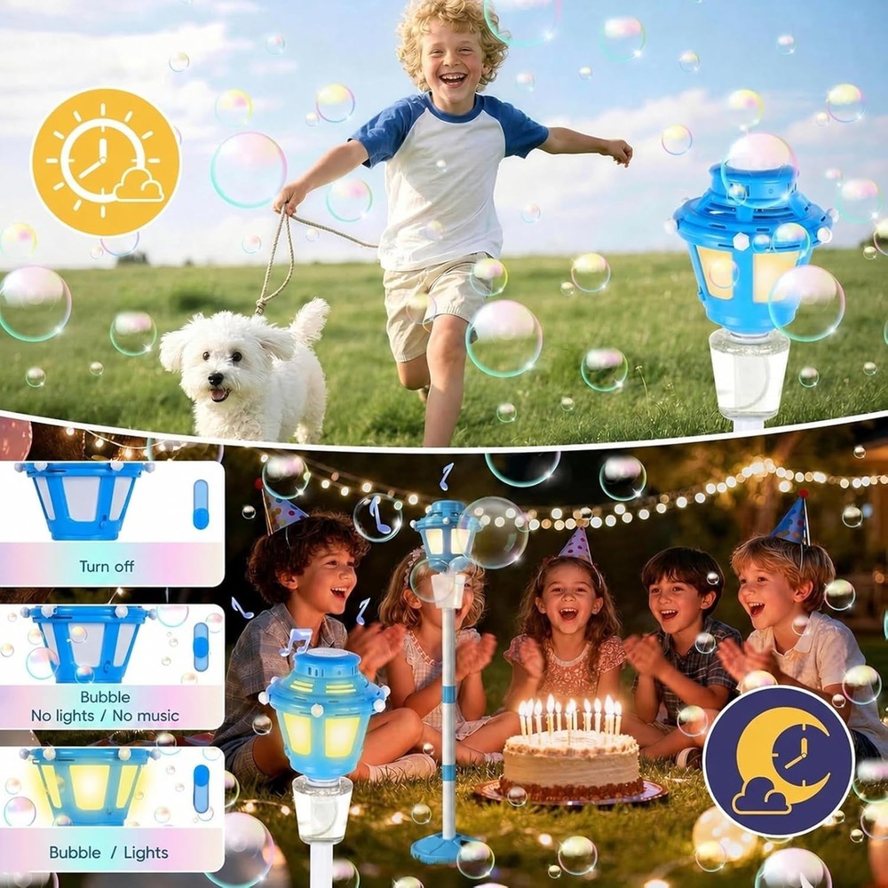Bubble Stand Machine with Lights and Music,Automatic Bubble Blower Maker