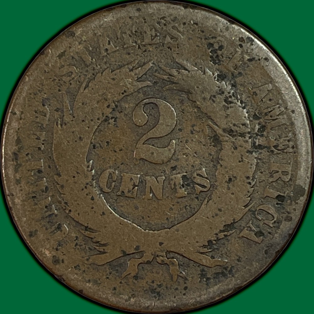 1864 Two Cent Piece Good G Coin, Issues #38344