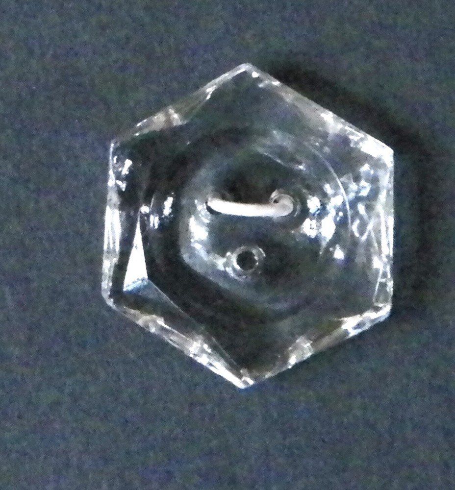 Bb Three Hole Sew Through BUTTON Crystal GLASS HEX Medium!