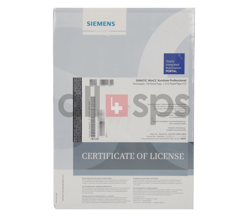 SIMATIC WINCC RT PROFESSIONAL - 6AV2105-2BD03-0BD0 (NS)