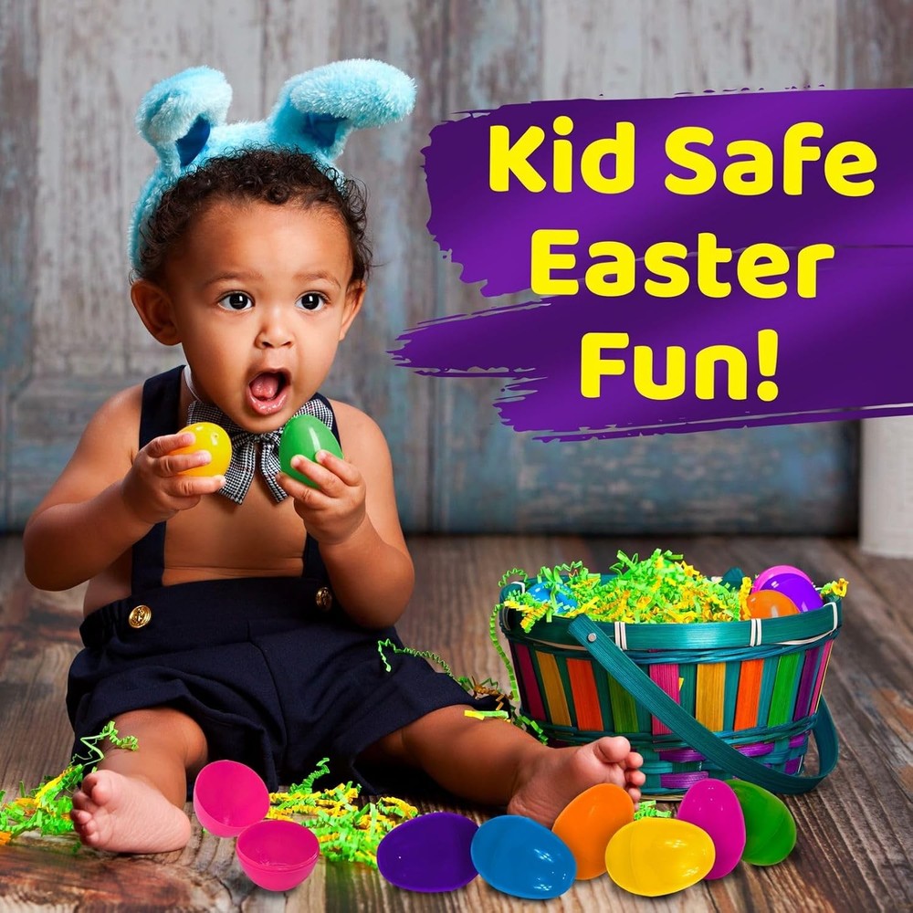 25 Pack Plastic Easter Eggs 3.2” Large Fillable Multicolor for Egg Hunt Party