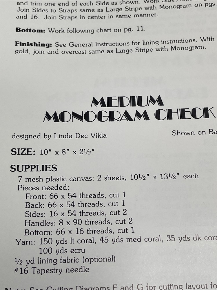 Leisure Arts Needlepoint Totes for Plastic Canvas 10 Projects Pattern