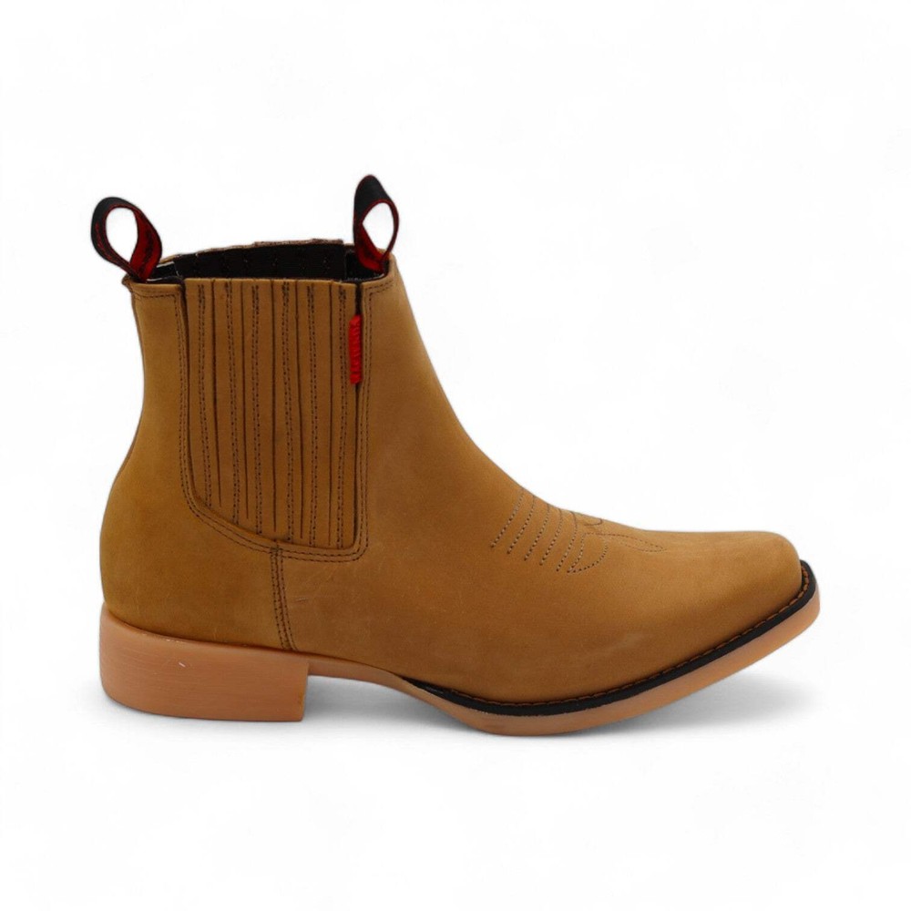 Hacienda Men's Camel Leather Short Boots