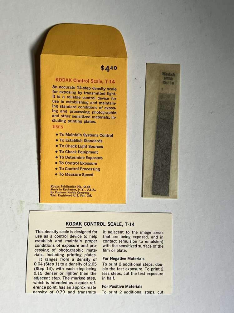 Kodak Control Scale T-14 Density Scale