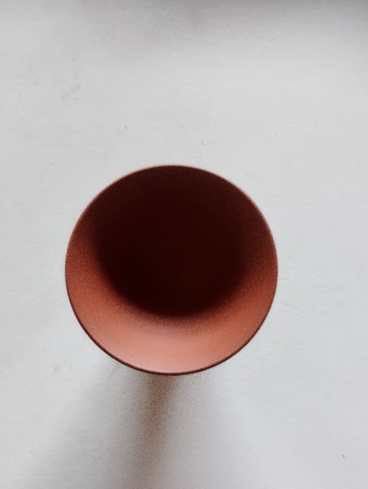 Reddish-brown ceramic sake bottle and 4-piece choko set