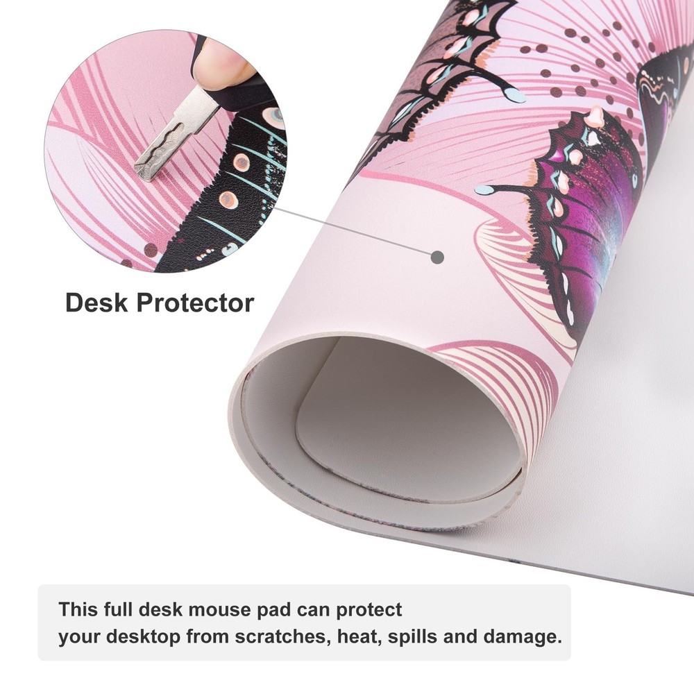 QiyI Large Mouse Pad, PU Leather Desk Blotter Protector, Waterproof Computer ...