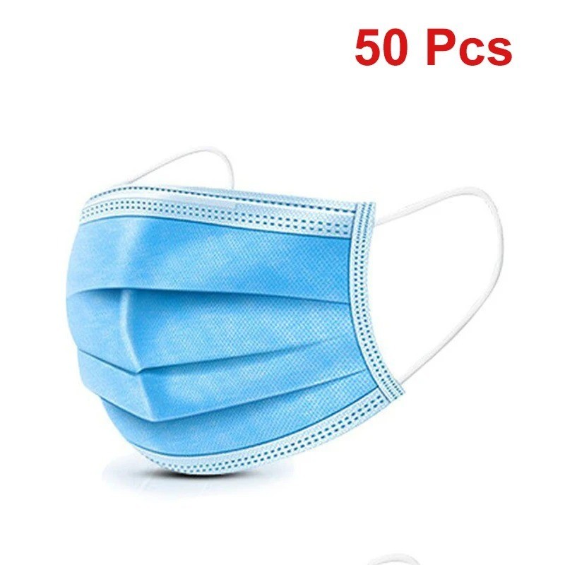 3-Layer Disposable Face Masks Black Meltblown Filter Anti-Dust Earloop Mask