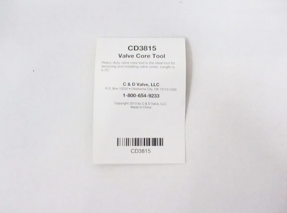 C&D Valve Core Removal Installer Torque Driver Tool CD3815