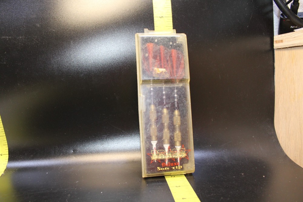 Set Of 3 Deluxe Soft Tip Brass Darts In Case