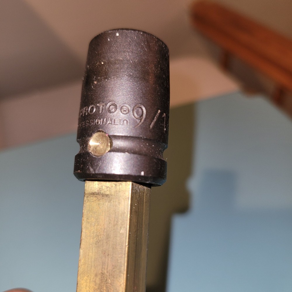 Vintage Profession Solid Brass T-Handle Socket Tool 9/16 number 7418 H.. Rare