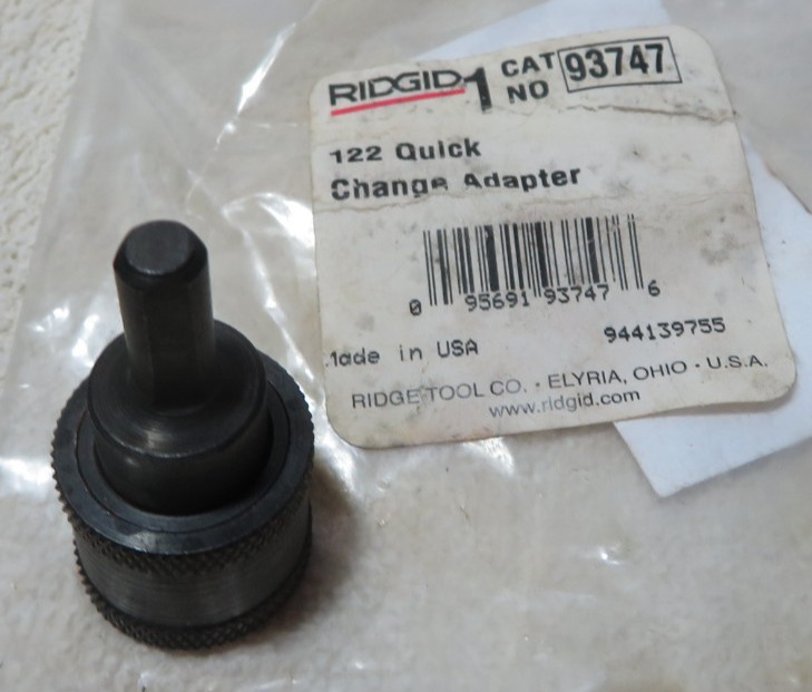 Ridgid 122 QUICK Change Adapter 93747, quick Release 1/4"