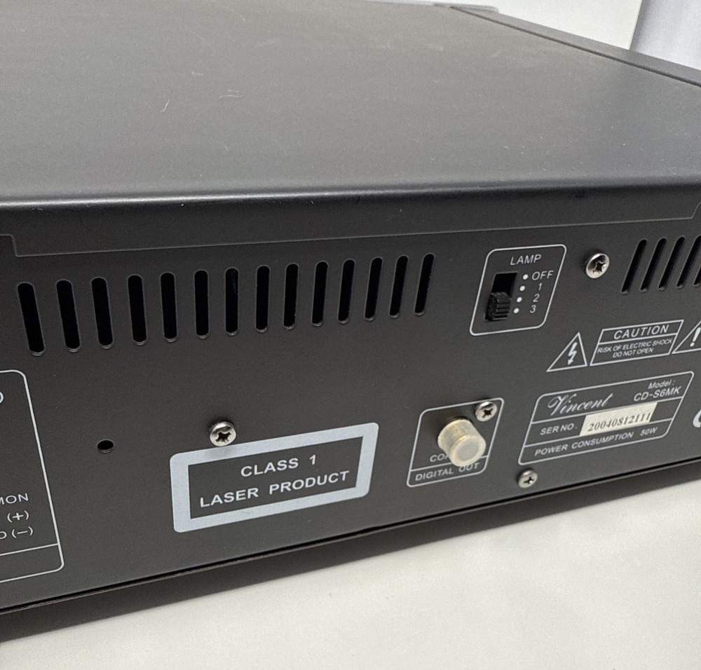 Vincent CD-S6-MK High End Tube Compact Disk Player RARE Untested 240v