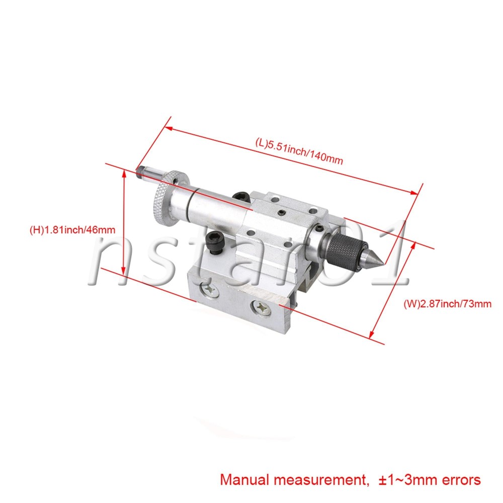 2x Lathe Machine Adjustable Tailstock Inrial Puncher Silver