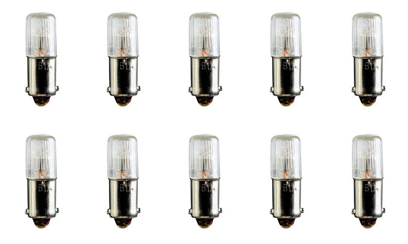 Box of 10 Neon Bulb NE51H B2A, Bayonet 105 to 125 Volts AC/DC FREE RESISTORS