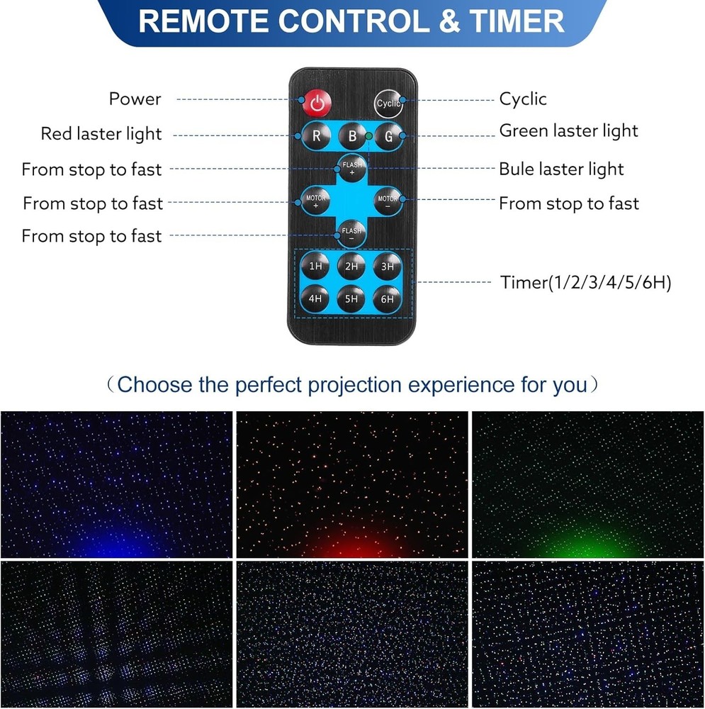 Versatile RGB Laser Lights - Easy Setup with Remote & Waterproof Features