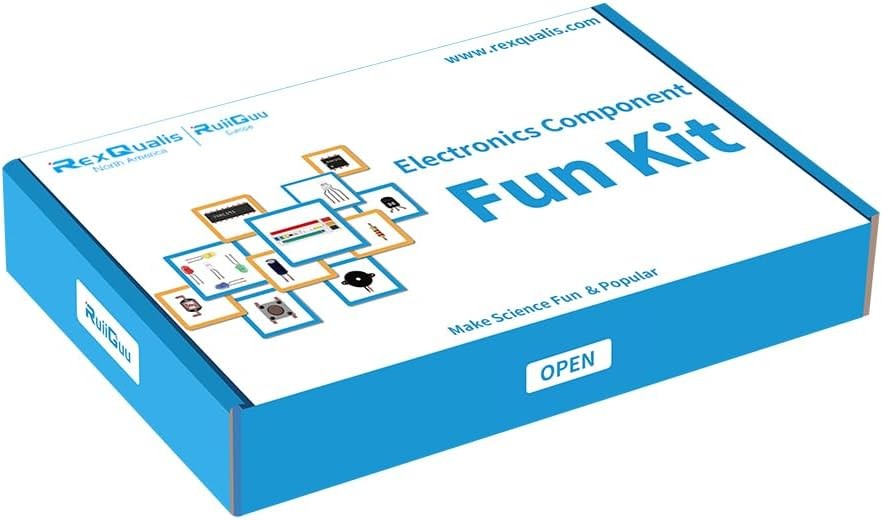 REXQualis Electronics Component Fun Kit 830-Point Breadboard & Power Supply