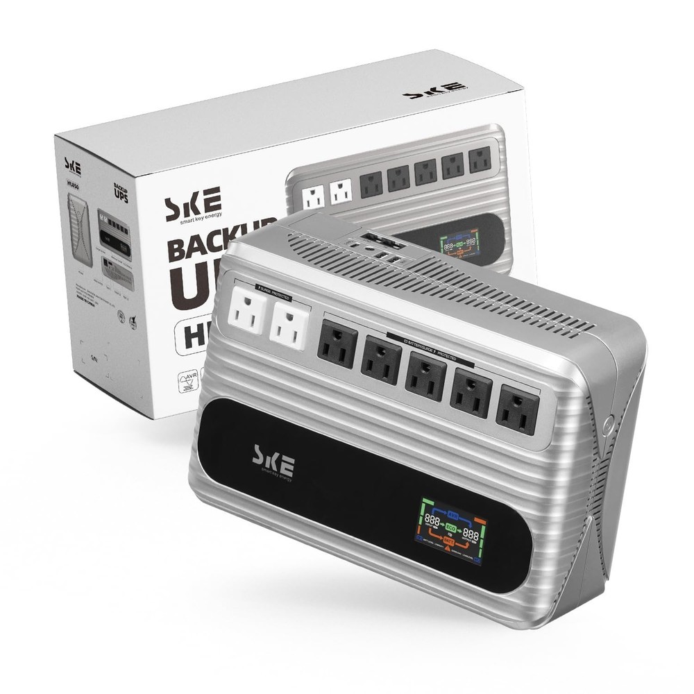 SKE UPS Battery Backup Surge Protector for Computer Uninterruptible Power Supply