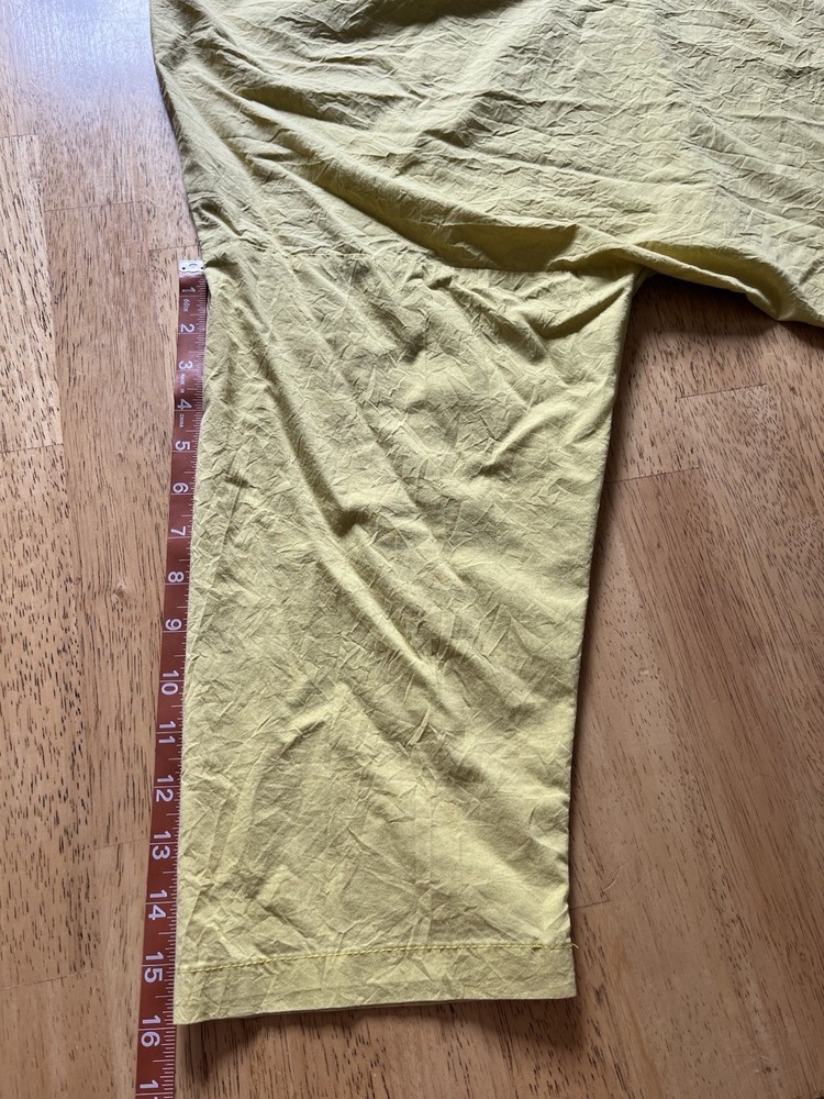 Blanque Set Asymmetrical Chartreuse Collared Top Boxy Pinstripe Pants Oversized